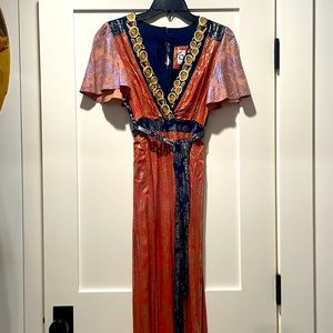 Akemi +Kin by Anthropologie jumpsuit. Rose/navy/gold.  Size 4.